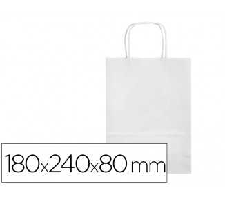 Bolsa papel q-connect celulosa blanco xs con asa retorcida 180x240x80 mm