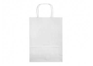 Bolsa papel q-connect celulosa blanco xs con asa retorcida 180x240x80 mm Bolsa papel q-connect celulosa blanco xs con asa retorcida 180x240x80 mm
