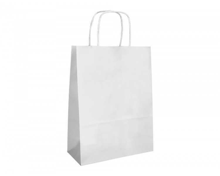 Bolsa papel q-connect celulosa blanco xs con asa retorcida 180x240x80 mm