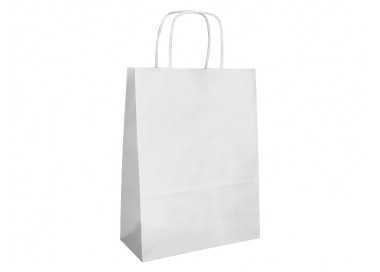 Bolsa papel q-connect celulosa blanco xs con asa retorcida 180x240x80 mm Bolsa papel q-connect celulosa blanco xs con asa retorcida 180x240x80 mm