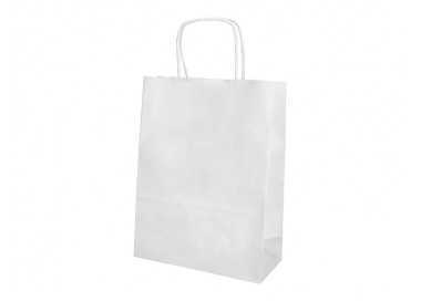 Bolsa papel q-connect celulosa blanco xs con asa retorcida 180x240x80 mm Bolsa papel q-connect celulosa blanco xs con asa retorcida 180x240x80 mm