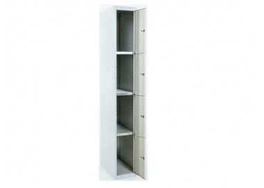 Taquilla metalica simonrack 4 puertas con cerradura respiradero y etiquetero gris 1800x500x300 mm