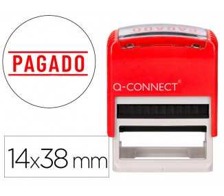Sello entintado automatico q-connect pagado almohadilla 14x38 mm color rojo