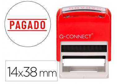 Sello entintado automatico q-connect pagado almohadilla 14x38 mm color rojo