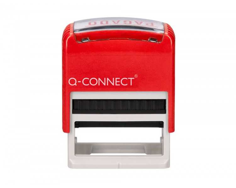 Sello entintado automatico q-connect pagado almohadilla 14x38 mm color rojo