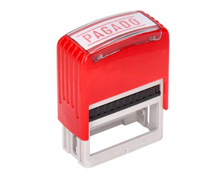 Sello entintado automatico q-connect pagado almohadilla 14x38 mm color rojo