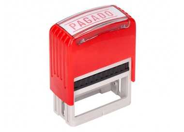 Sello entintado automatico q-connect pagado almohadilla 14x38 mm color rojo Sello entintado automatico q-connect pagado almohadilla 14x38 mm color rojo