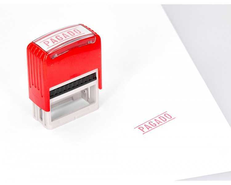 Sello entintado automatico q-connect pagado almohadilla 14x38 mm color rojo