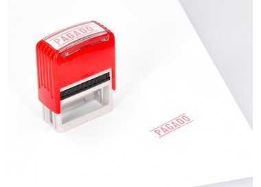 Sello entintado automatico q-connect pagado almohadilla 14x38 mm color rojo Sello entintado automatico q-connect pagado almohadilla 14x38 mm color rojo