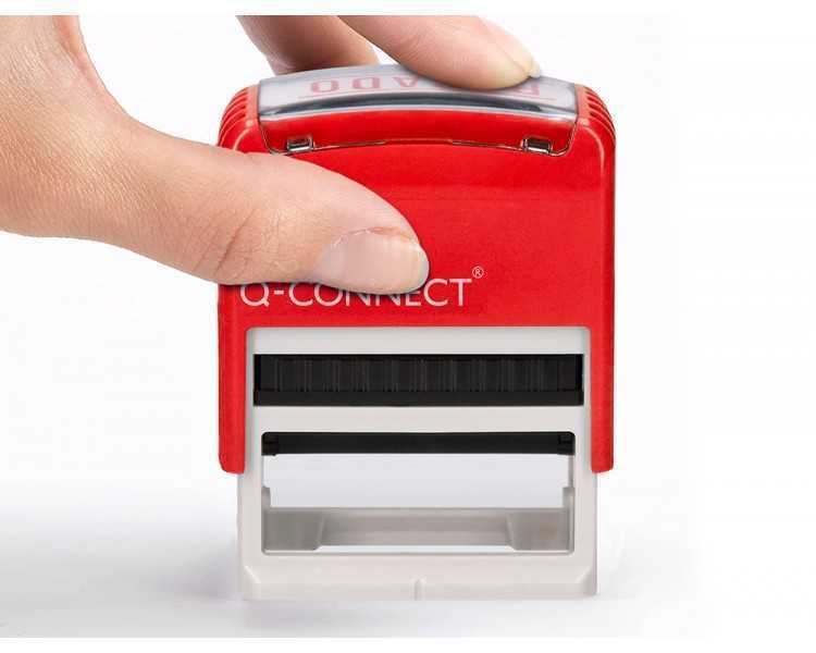Sello entintado automatico q-connect pagado almohadilla 14x38 mm color rojo