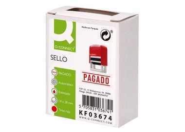 Sello entintado automatico q-connect pagado almohadilla 14x38 mm color rojo Sello entintado automatico q-connect pagado almohadilla 14x38 mm color rojo