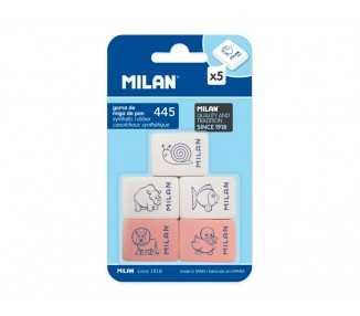 Goma de borrar milan 445 blister de 5 unidades