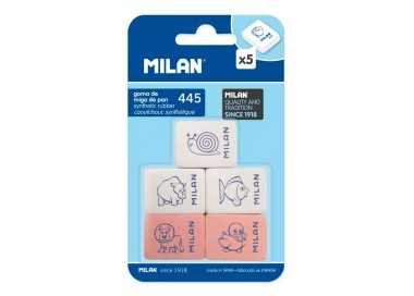 Goma de borrar milan 445 blister de 5 unidades