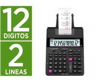 Calculadora casio hr-150rce impresora pantalla lc papel 58 mm impresion bicolor 12 digitos ac/dc color negro
