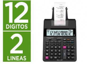 Calculadora casio hr-150rce impresora pantalla lc papel 58 mm impresion bicolor 12 digitos ac/dc color negro