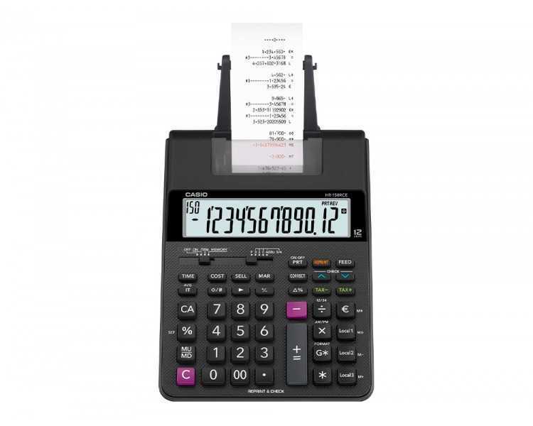 Calculadora casio hr-150rce impresora pantalla lc papel 58 mm impresion bicolor 12 digitos ac/dc color negro