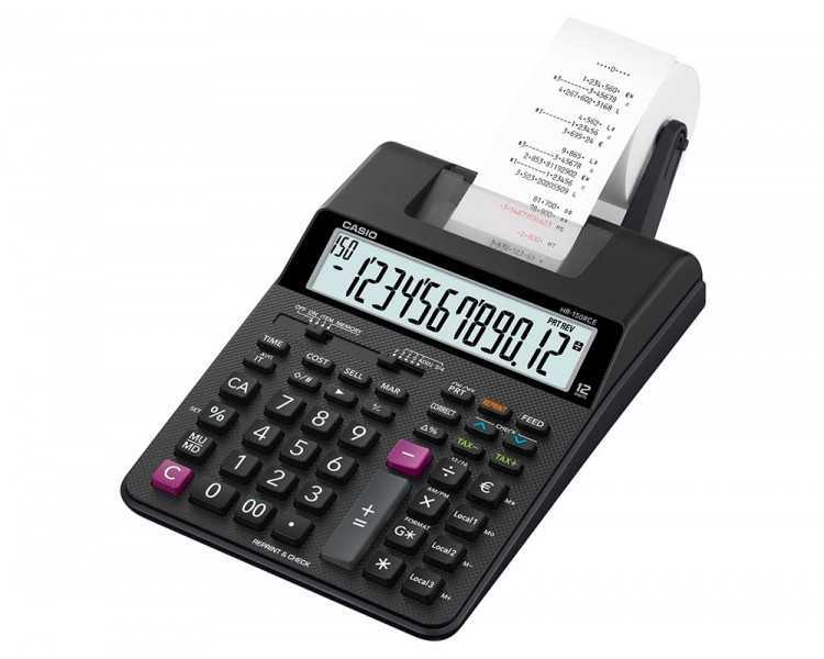 Calculadora casio hr-150rce impresora pantalla lc papel 58 mm impresion bicolor 12 digitos ac/dc color negro