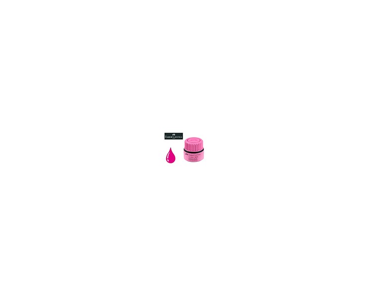 Tinta rotulador faber castell textliner fluorescente 1549 con sistema capilar color rosa bote 30 ml