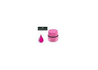 Tinta rotulador faber castell textliner fluorescente 1549 con sistema capilar color rosa bote 30 ml