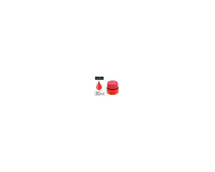 Tinta rotulador faber castell textliner fluorescente 1549 con sistema capilar color rojo bote 30 ml