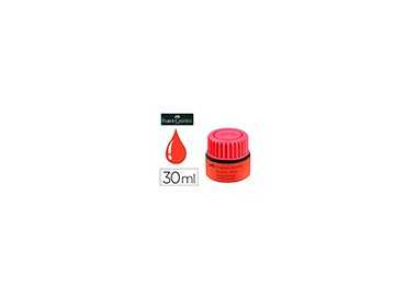 Tinta rotulador faber castell textliner fluorescente 1549 con sistema capilar color rojo bote 30 ml