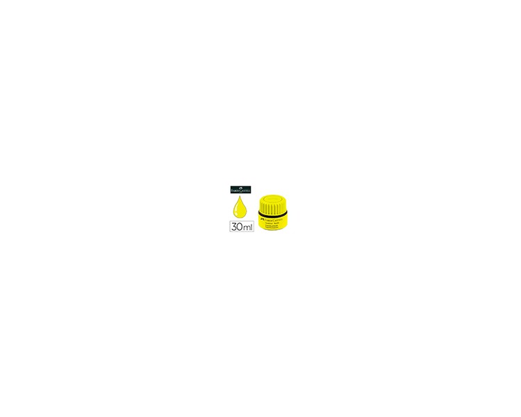 Tinta rotulador faber castell textliner fluorescente 1549 con sistema capilar color amarillo bote 30 ml