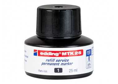 Tinta rotulador edding mtk25 con sistema capilar color negro bote 25 ml