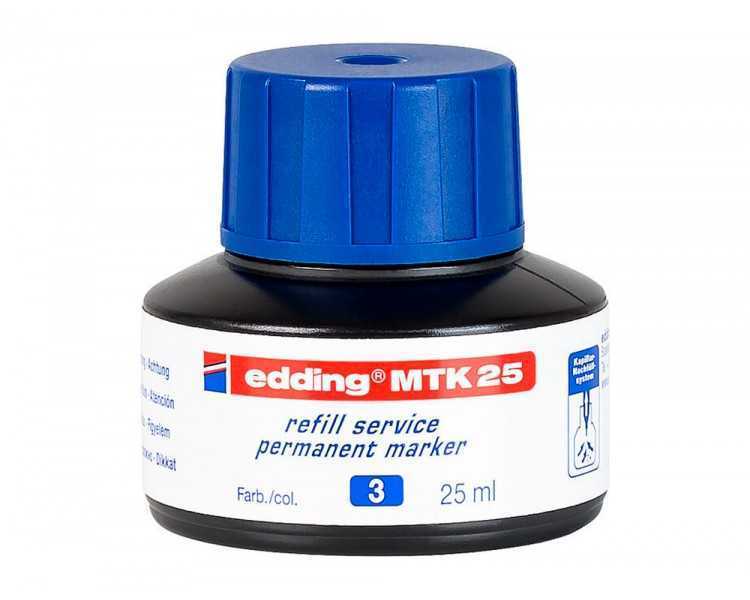 Tinta rotulador edding mtk25 con sistema capilar color azul bote 25 ml