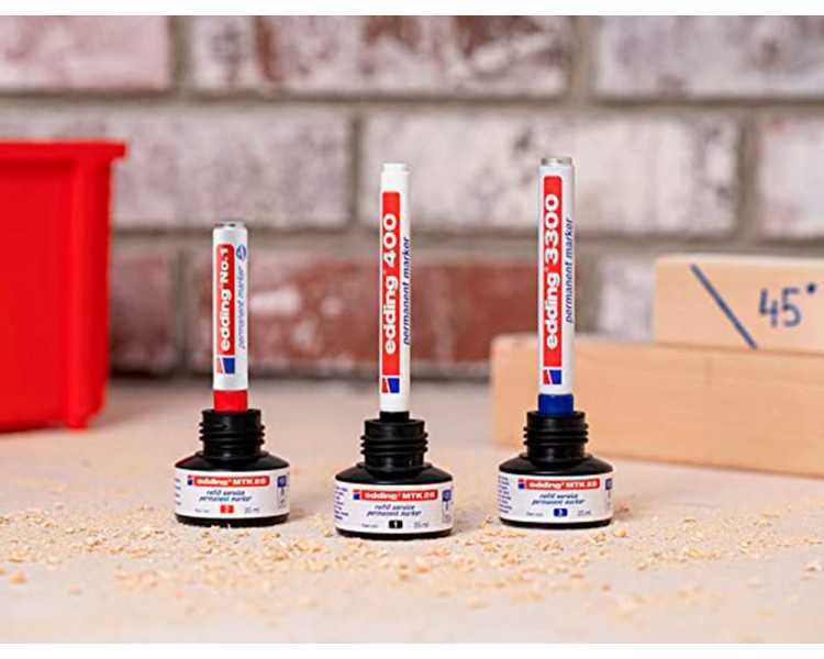 Tinta rotulador edding mtk25 con sistema capilar color azul bote 25 ml