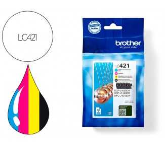 Ink-jet brother lc421val dcp-j1050dw / dcp-j1140dw / mfc-j10 pack 4 colores 200 paginas
