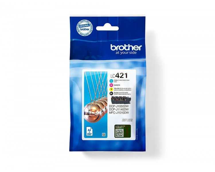 Ink-jet brother lc421val dcp-j1050dw / dcp-j1140dw / mfc-j10 pack 4 colores 200 paginas