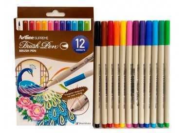 Rotulador artline supreme brush epfs pintura base de agua punta tipo pincel trazo fino bolsa de 12 unidades Rotulador artline supreme brush epfs pintura base de agua punta tipo pincel trazo fino bolsa de 12 unidades