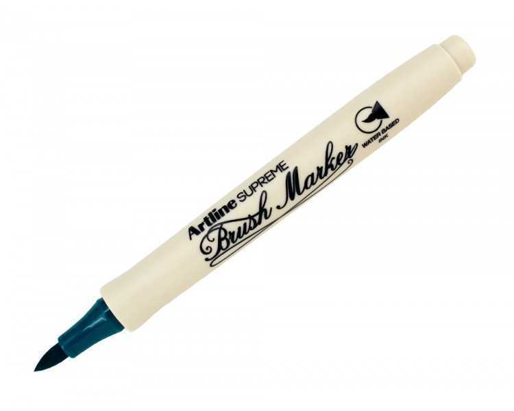 Rotulador artline supreme brush epfs pintura base de agua punta tipo pincel trazo fino verde oscuro