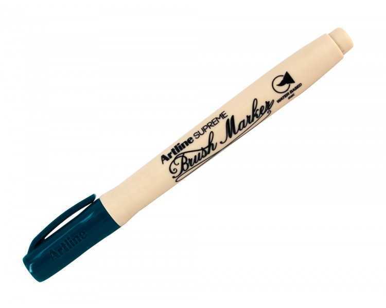 Rotulador artline supreme brush epfs pintura base de agua punta tipo pincel trazo fino verde oscuro