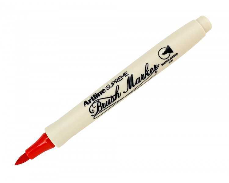 Rotulador artline supreme brush epfs pintura base de agua punta tipo pincel trazo fino rojo
