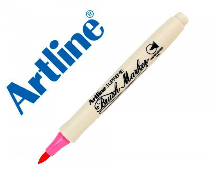 Rotulador artline supreme brush epfs pintura base de agua punta tipo pincel trazo fino rosa