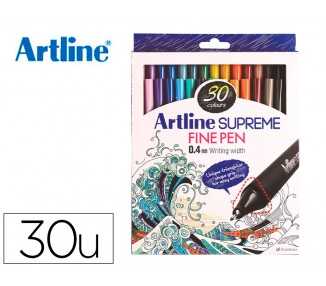 Rotulador artline supreme epfs200 fine liner punta de fibra 0,4 mm bolsa 30 unidades colores surtidos