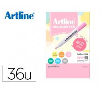Rotulador artline fluorescente ek-660 colores pastel expositor de 36 unidades colores surtidos