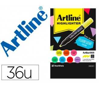 Rotulador artline fluorescente ek-660 expositor de 36 unidades colores surtidos