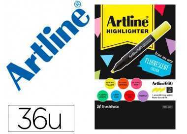 Rotulador artline fluorescente ek-660 expositor de 36 unidades colores surtidos