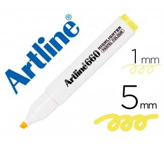 Rotulador artline fluorescente ek-660 amarillo pastel punta biselada