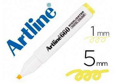 Rotulador artline fluorescente ek-660 amarillo pastel punta biselada