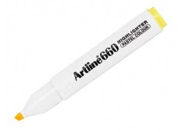 Rotulador artline fluorescente ek-660 amarillo pastel punta biselada