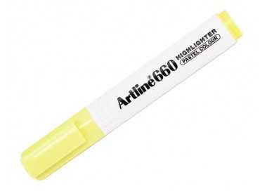 Rotulador artline fluorescente ek-660 amarillo pastel punta biselada