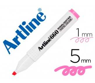 Rotulador artline fluorescente ek-660 rosa pastel punta biselada