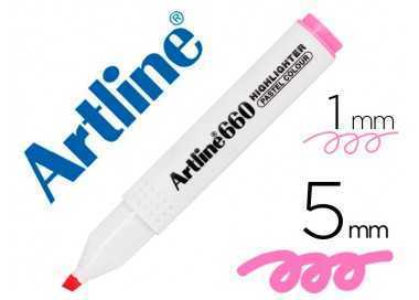 Rotulador artline fluorescente ek-660 rosa pastel punta biselada