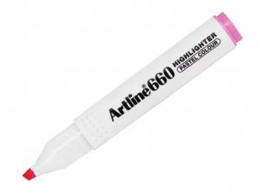 Rotulador artline fluorescente ek-660 rosa pastel punta biselada