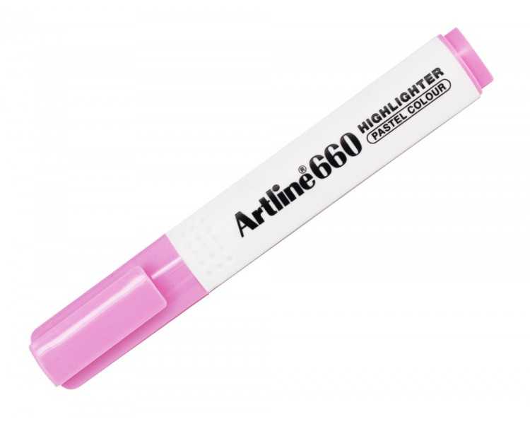 Rotulador artline fluorescente ek-660 rosa pastel punta biselada