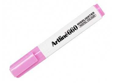 Rotulador artline fluorescente ek-660 rosa pastel punta biselada
