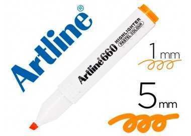 Rotulador artline fluorescente ek-660 naranja pastel punta biselada